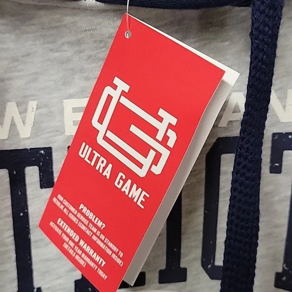 NFL Team Apparel New England Patriots Gray and Blue Hoodie Size Large NWT - Picture 4 of 14